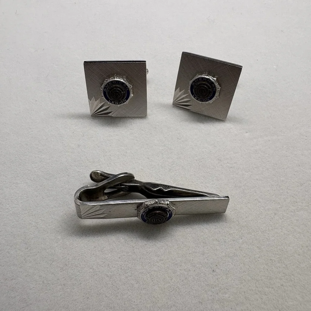 Vintage Swank Cufflinks and Tie Clip‎ Set Original Box